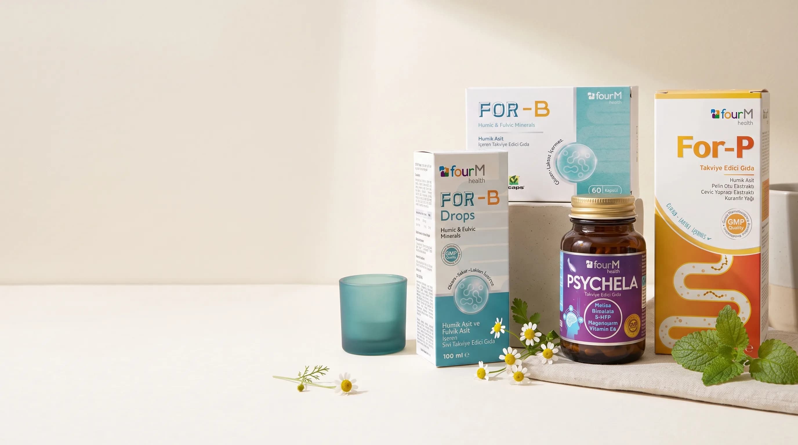 Fourm Health takviye edici gıda ürün ailesi